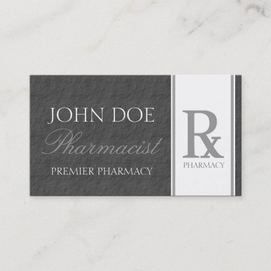 Apotheker-Verordnungs-Apotheken-dunkelgrauer Visitenkarte (Vorderseite)