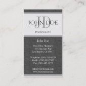 Apotheker/Verordnungs-Apotheken-dunkelgrauer Visitenkarte (Rückseite)