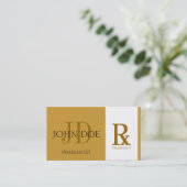 Apotheker/Verordnungs-Apotheken-gelbes Gold Visitenkarte (Stehend Vorderseite)