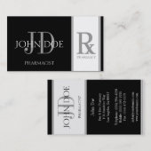 Apotheker/Verordnungs-Apotheken-Schwarzes/Silber Visitenkarte (Vorne/Hinten)