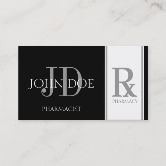 Apotheker/Verordnungs-Apotheken-Schwarzes/Silber Visitenkarte (Vorderseite)
