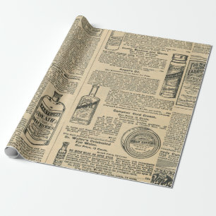 Apotheker Vintage Zeitungsanzeigen Geschenkpapier