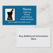 Apotheker-Visitenkarten Stampfe und Mörser 3 Visitenkarte (Vorne/Hinten)