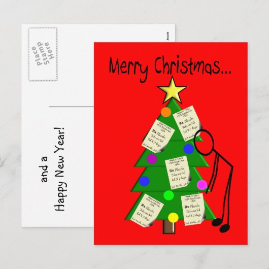 Apotheker Weihnachtskarten Feiertagspostkarte (Vorne/Hinten)