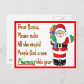 Apotheker Weihnachtskarten & Geschenke Feiertagspostkarte (Vorne/Hinten)