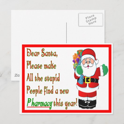 Apotheker Weihnachtskarten & Geschenke Feiertagspostkarte (Vorne/Hinten)
