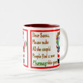Apotheker-Weihnachtskarten u. -geschenke Zweifarbige Tasse (VorderseiteRechts)