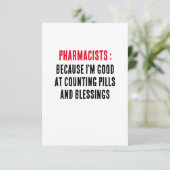 Apotheker: Weil ich gut darin bin, Tabletten zu zä Dankeskarte (Stehend Vorderseite)