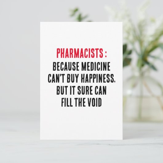 Apotheker: Weil Medizin Glück nicht kaufen kann, Dankeskarte (Stehend Vorderseite)