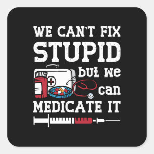 Apotheker, wir können den Apotheker nicht reparier Quadratischer Aufkleber