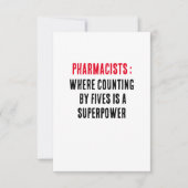 Apotheker: Wo das Zählen von Fünfen ein Superposte Dankeskarte (Vorderseite)