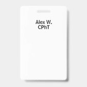 Apothekerassistent mit persönlicher Note Ausweis (Rückseite)