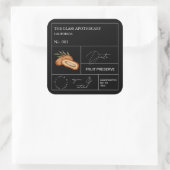 Apothekerdatum Quadratischer Aufkleber (Tasche)
