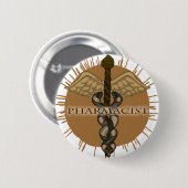 Apothekerin Caduceus Button (Vorne & Hinten)