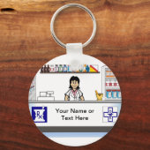 Apothekerin - Cartoon von Frauen durch PrintedPerf Schlüsselanhänger (Vorderseite)