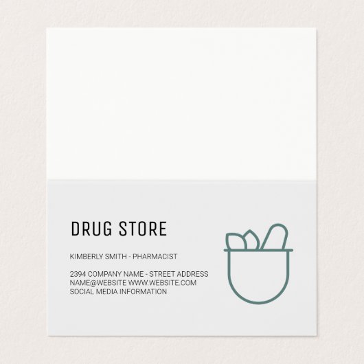 Apothekerin | Medizin Visitenkarten (Außenseite Aufgefaltet)
