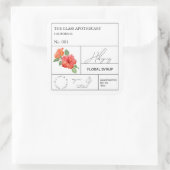 Apothekerisches Hibiskus Quadratischer Aufkleber (Tasche)