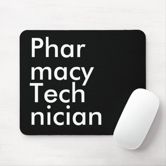 Apothekertechniker Schwarz Weiß Fett-Typografie Mousepad (Mit Mouse)