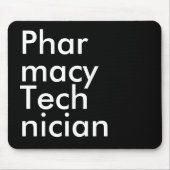 Apothekertechniker Schwarz Weiß Fett-Typografie Mousepad (Vorne)