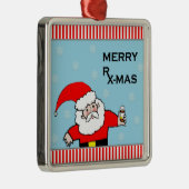 Apothekerweihnachten Silbernes Ornament (Rechts)