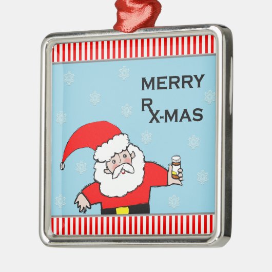 Apothekerweihnachten Silbernes Ornament (Links)