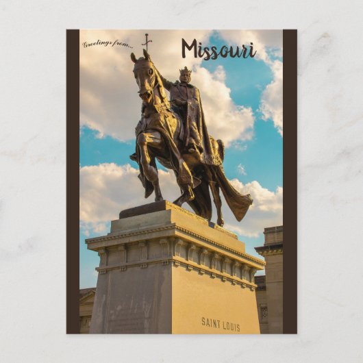 Apotheose der St. Louis Statue in St. Louis Missou Postkarte (Vorderseite)
