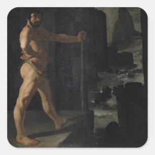 Apotheose Pauls Cezanne   von Delacroix Quadratischer Aufkleber