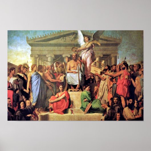 Apotheose von Homer durch Ingres Jean Auguste Domi Poster (Vorne)