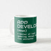 App Developer Coffee Definition - Spaß-Tasse Kaffeetasse (Vorderseite Links)