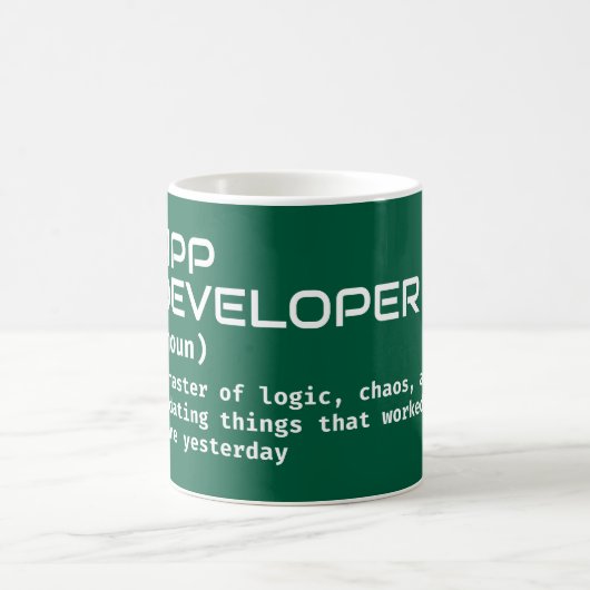 App Developer Coffee Definition - Spaß-Tasse Kaffeetasse (Mittel)