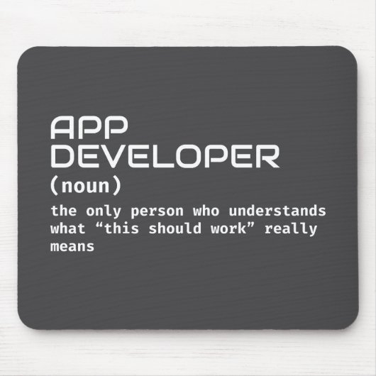 App Developer Definition Mouse Pad Mousepad (Vorne)