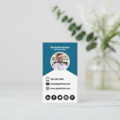 App-Entwickler - Blau Visitenkarte (Stehend Vorderseite)