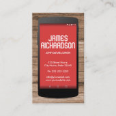 App-Entwickler für Mobiltelefone Software-Ingenieu Visitenkarte (Vorderseite)