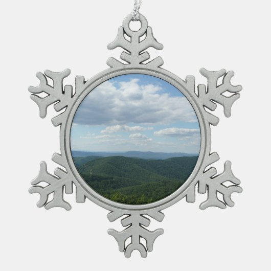 Appalachen I Shenandoah Schneeflocken Zinn-Ornament (Vorderseite)