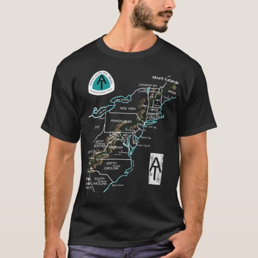 Appalachen National Landschaftlich Train Map T-Shirt (Vorderseite)