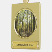Appalachen-Pfad im Oktober in Shenandoah Banner-Ornament Gold (Links)