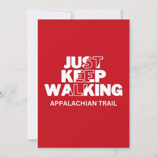 Appalachen-Pfad "Just Behalt Walking" Rote Karte (Vorderseite)