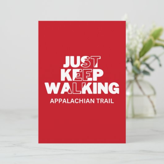 Appalachen-Pfad "Just Behalt Walking" Rote Karte (Stehend Vorderseite)
