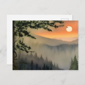 Appalachen - Sonnenaufgang Wasserfarbe Postkarte (Vorne/Hinten)