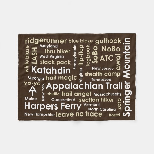 Appalachen Trail World Cloud Fleecedecke (Vorderseite (Horizontal))