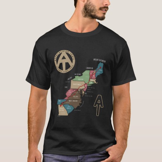Appalachen Wanderkarte T-Shirt (Vorderseite)