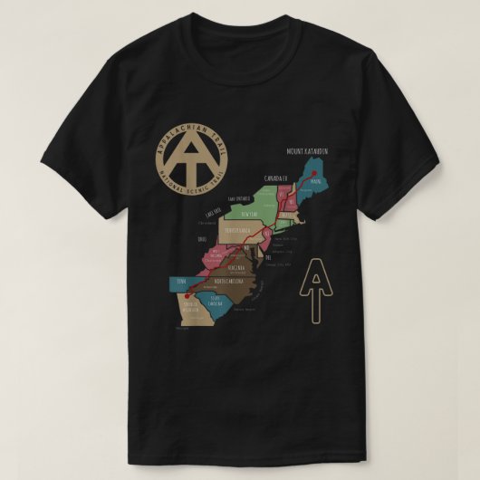 Appalachen Wanderkarte  T-Shirt (Design vorne)