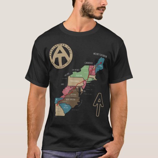 Appalachen Wanderkarte  T-Shirt (Vorderseite)