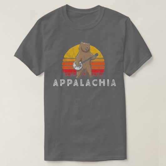 Appalachia Bluegrass Banjo Bear Funny Retro  T-Shirt (Design vorne)