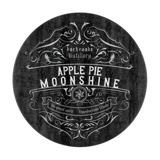 Appalachia Moonshine-Etikett Schneidebrett (Vorderseite)