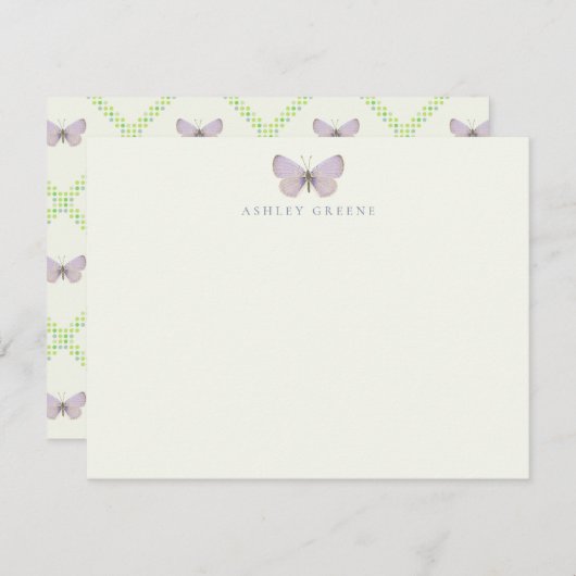 Appalachian Blue Butterfly Flat Note Card Mitteilungskarte (Vorne/Hinten)