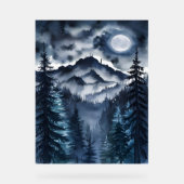 Appalachian Night Sky Watercolor Digitale Kunst Acrylschild (Vorderseite)