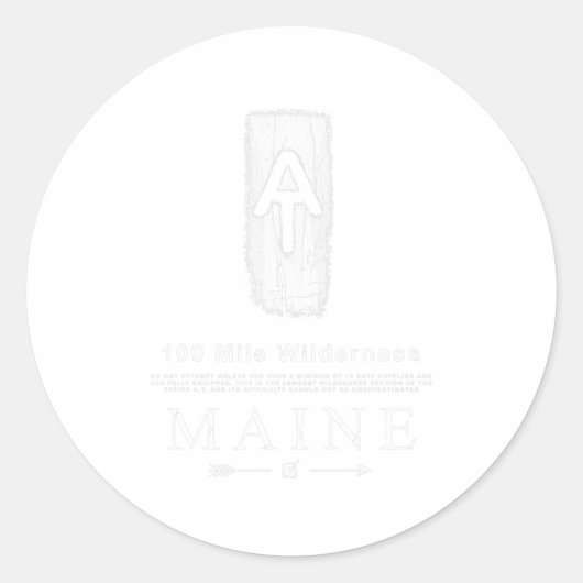 Appalachian Trail Blaze 100 Mile Wilderness Maine Runder Aufkleber (Vorderseite)