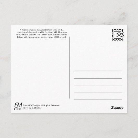 Appalachian Trail Mt. Garfield Postcard Postkarte (Rückseite)