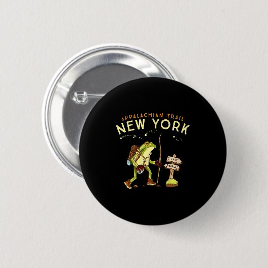 Appalachian Trail New York Hiking Frog _1 Button (Vorne & Hinten)